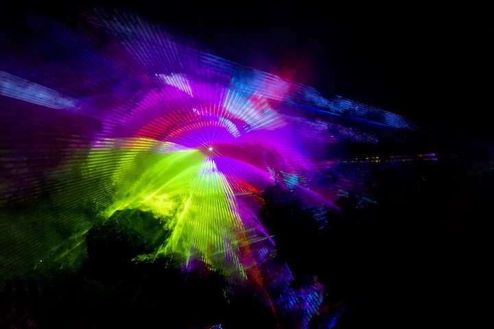 Colorful laser light burst motion
